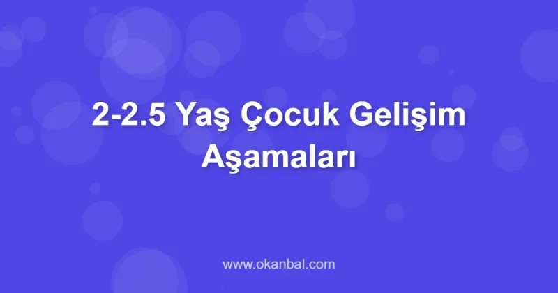 2-2.5 Yaş Çocuk Gelişim Aşamaları