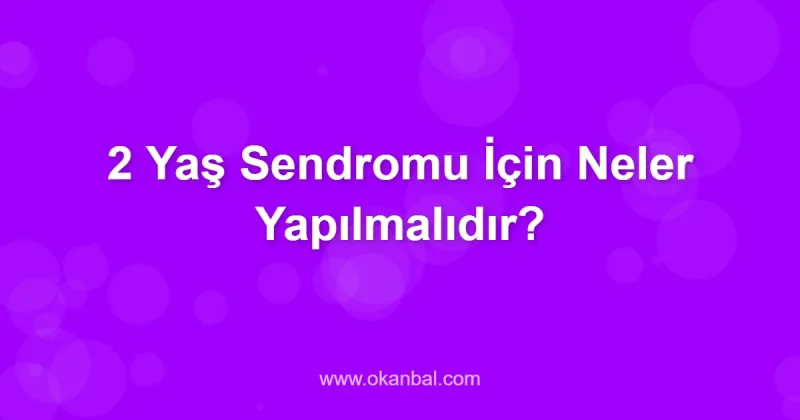 2 Yaş Sendromu İçin Neler Yapılmalıdır?