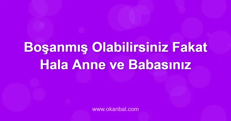 Boşanmış Olabilirsiniz Fakat Hala Anne ve Babasınız