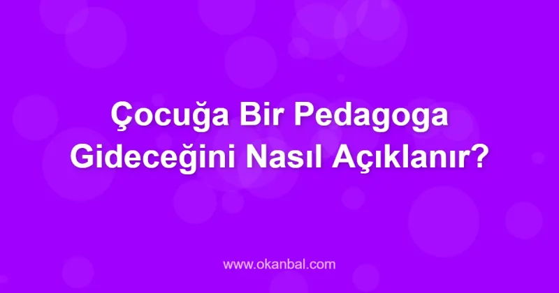 Çocuğa Bir Pedagoga Gideceğini Nasıl Açıklanır?