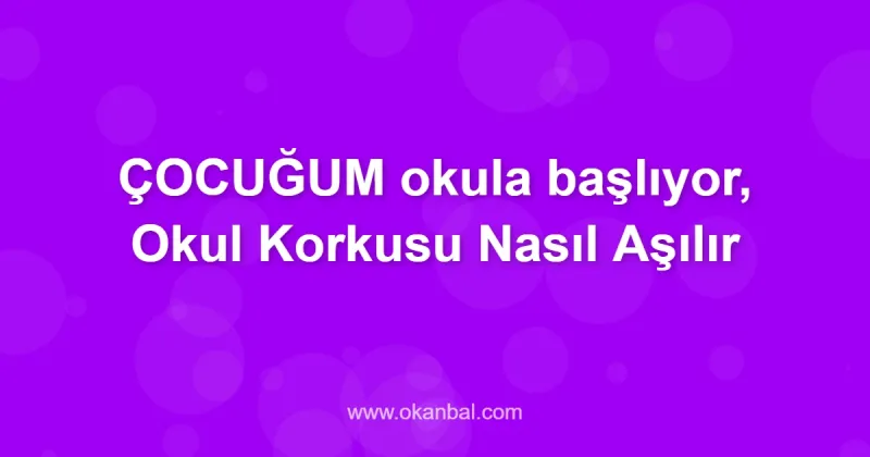 ÇOCUĞUM okula başlıyor, Okul Korkusu Nasıl Aşılır