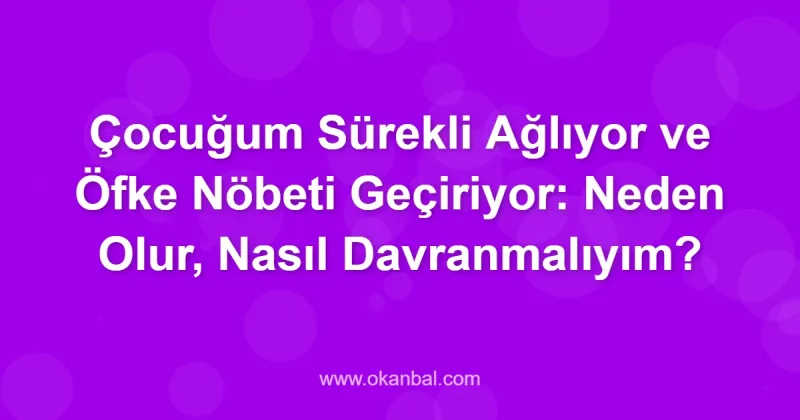 Çocuğum Sürekli Ağlıyor ve Öfke Nöbeti Geçiriyor: Neden Olur, Nasıl Davranmalıyım?