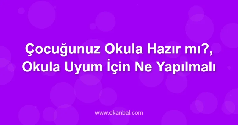 Çocuğunuz Okula Hazır mı?, Okula Uyum İçin Ne Yapılmalı