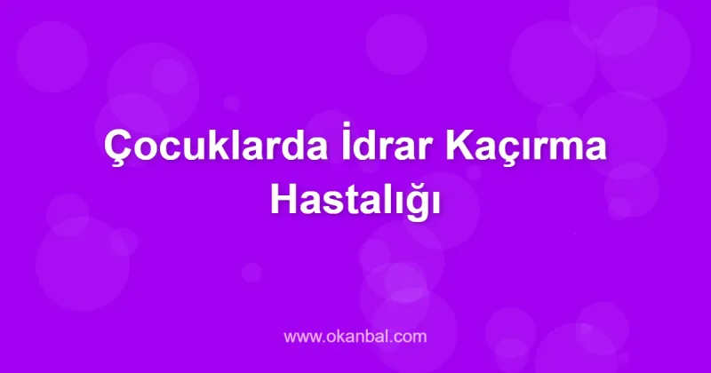 Çocuklarda İdrar Kaçırma Hastalığı
