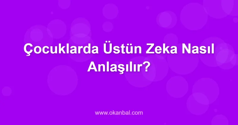 Çocuklarda Üstün Zeka Nasıl Anlaşılır?