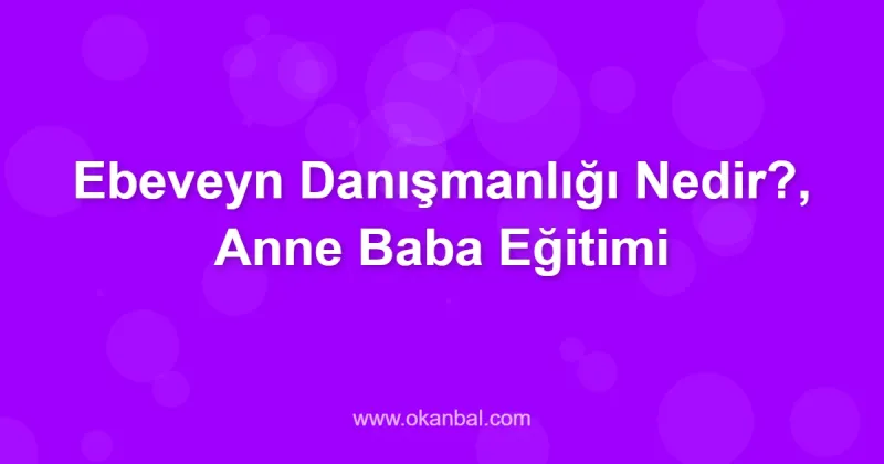 Ebeveyn Danışmanlığı Nedir?, Anne Baba Eğitimi