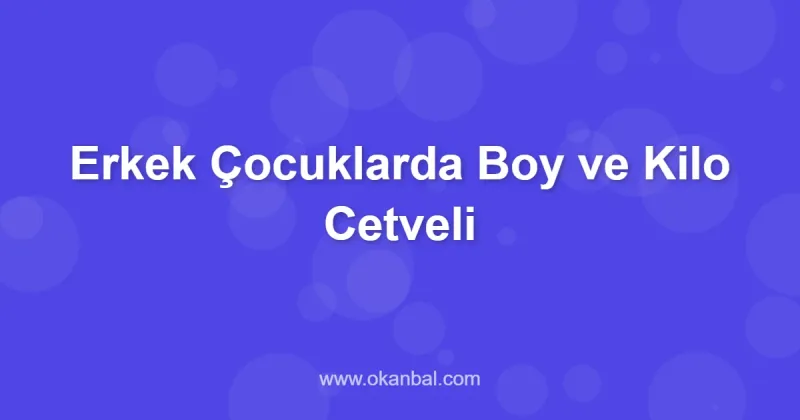 Erkek Çocuklarda Boy ve Kilo Cetveli