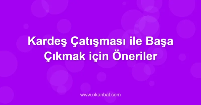 Kardeş Çatışması ile Başa Çıkmak için Öneriler