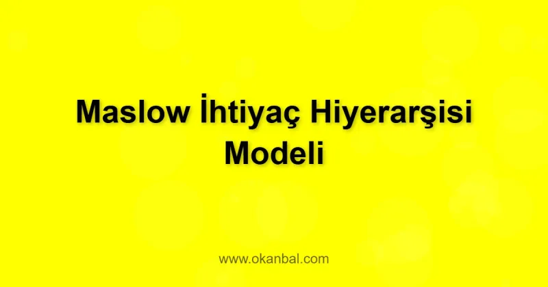 Maslow İhtiyaç Hiyerarşisi Modeli