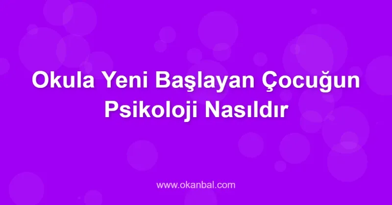 Okula Yeni Başlayan Çocuğun Psikoloji Nasıldır