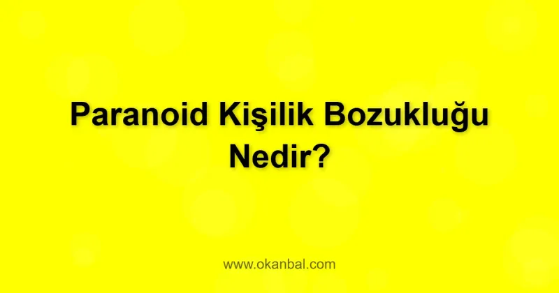 Paranoid Kişilik Bozukluğu Nedir?