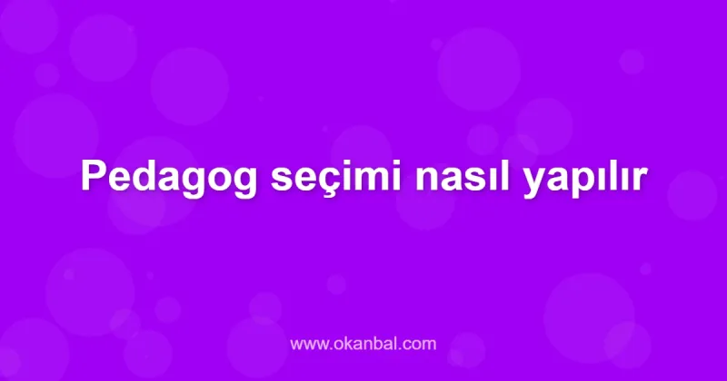 Pedagog seçimi nasıl yapılır