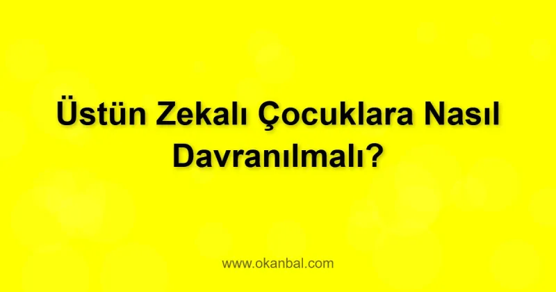 Üstün Zekalı Çocuklara Nasıl Davranılmalı?