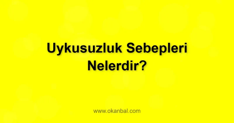 Uykusuzluk Sebepleri Nelerdir?