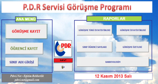 pdr servisi gorusme programi